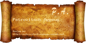 Petrovitsch Aggeus névjegykártya