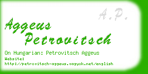 aggeus petrovitsch business card